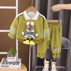 SSX220824-156 ترينج قطن اصلي قطعتين ( بلوزة + بنطلون) ربيعي خريفي