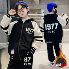 WZS040924-16 طقم سبورت شتوي مبطن فرو بالكامل قطعتين ( جكيت + بنطلون)