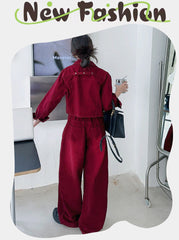 WZH191124-30 طقم بناتي قطعتين ( جكيت + بنطلون)