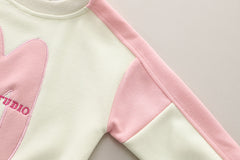 SSN040924-42  طقم ولادي قطن دافي خريفي ربيعي قطعتين (بلوزة + بنطلون )