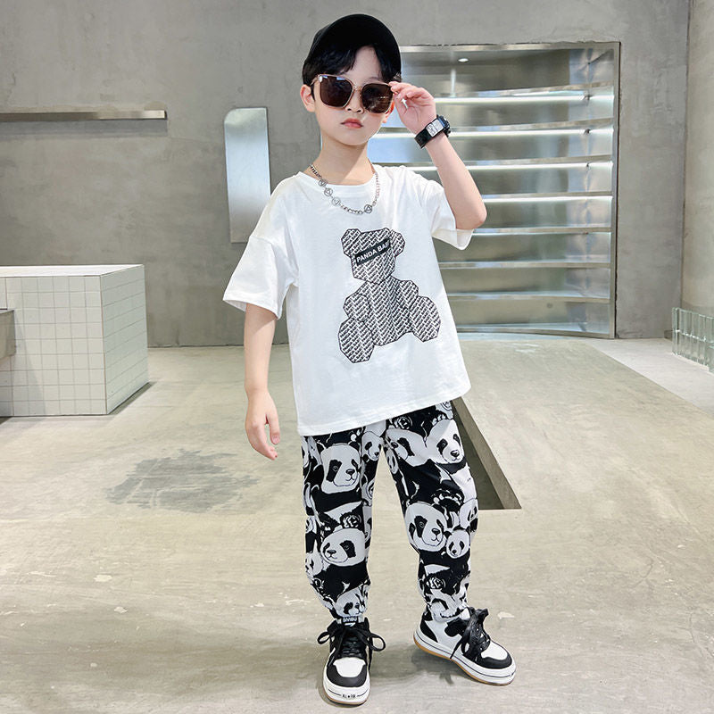 FU14042024-58 طقم صيف بارد قطعتين ( بلوزة + بنطلون)