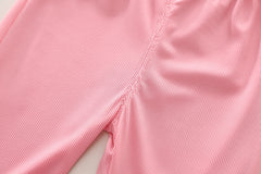 SSN040924-31 طقم بناتي صيفي قطني قطعتين ( بلوزة + بنطلون)