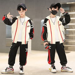 WZS040924-15 طقم ولادي قطني قطعتين تريننج ( جكيت + بنطلون)