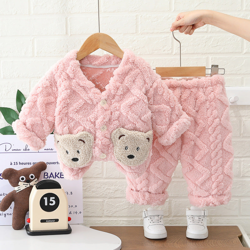 SSX220824-46 بجامة تقيلة كتير ليست فرو خفيف خامة ممتازة غسيل ولبس قطعتين ( جكيت + بنطلون)