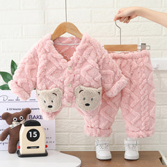 SSX220824-46 بجامة تقيلة كتير ليست فرو خفيف خامة ممتازة غسيل ولبس قطعتين ( جكيت + بنطلون)