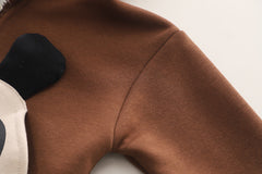 SSX220824-22 طقم باندا ولادي شتوي تقيل مبطن فرو بالكامل قطعتين ( جكيت + بنطلون)