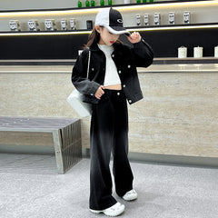 WZH191124-18 طقم جينز قطعتين ( جكيت + بنطلون)