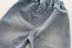 SSN040924-40 طقم بناتي جينز قطعتين ربيعي خريفي ( بلوزة + بنطلون جينز )