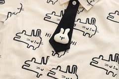 SSX220824-118 طقم ولادي 4 قطع ( قميص + فست صوف + جرافة + بنطلون )