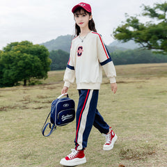 RM090424-10 بدلة قطنية رياضيه قطعتين ( بلوزة + بنطلون )