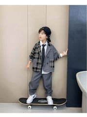 RM1227-19 بدلة ولادي قطعتين ( جكيت + بنطلون )