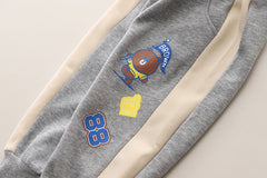 SSX220824-143 ترينج دبدوب قطن ربيعي خريفي قطعتين (بلوزة + بنطلون)