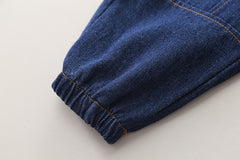 SSN040924-4 طقم جينز ولادي خريفي ربيعي 3 قطع ( بلوزة قطن + جكيت جينز + بنطلون جينز )