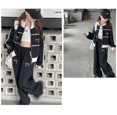 WZH191124-20 بدلة قطنية فخمة قطعتين ( جكيت + بنطلون) ربيعي خريفي