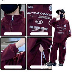 WZH301124-14 ترنج قطن خريفي ربيعي دافي قطعتين ( بلوزة + بنطلون )