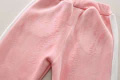 SSN040924-13 طقم بناتي شتوي مبطن فرو من الداخل قطعتين ( جكيت + بنطلون )