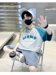 FU14042024-60 طقم ولادي صيفي قطعتين ( بلوزة + بنطلون)