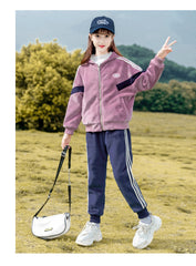 HBC040924-12 طقم شتوي مخمل ومبطن فرو بالكامل قطعتين ( جكيت + بنطلون)