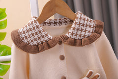 SSX220824-175 طقم بناتي صوف تقيل وناعم شتوي قطعتين ( جكيت + تنورة)