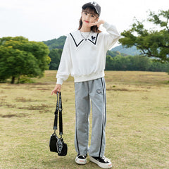 HBC040924-1 بدلة قطنية بناتي قطعتين ( بلوزة + بنطلون)