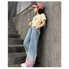 RM150424-31 طقم بناتي جينز صيفي قطعتين ( بلوزة + تنورة )