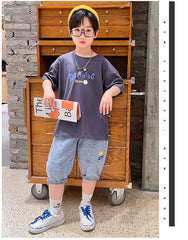 FU14042024-53 طقم ولادي قطعتين ( بلوزة + بنطلون)