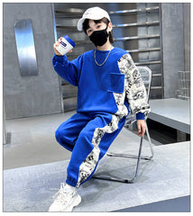 WZH301124-52 بدلة سبورت ولادي قطن قطعتين ( بلوزة + بنطلون)