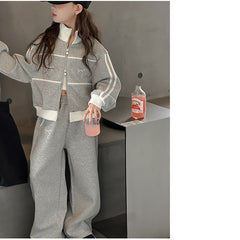 WZH191124-20 بدلة قطنية فخمة قطعتين ( جكيت + بنطلون) ربيعي خريفي