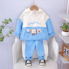 SSX220824-181 ترينج قطن دافي ربيعي خريفي قطعتين ( بلوزة + بنطلون)