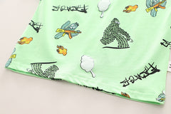 SSX220824-96 طقم صيفي قطعتين ( بلوزة + شورت)