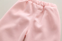 SSN040924-58 طقم بناتي قطن تقيل خريفي ربيعي 3 قطع ( جكيت + بلوزة+ بنطلون)