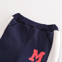 SSX220824-27 طقم ولادي شتوي تقيل مبطن فرو بالكامل قطعتين ( بلوزة + بنطلون)