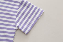 SSN040924-30 طقم افرهول جينز بناتي شورت قطعتين ( بلوزة قطن + افرهول جينز )