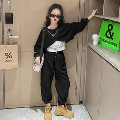 AO0508-137 طقم سبورت بناتي قطني 3 قطع بتصميم عصري مميز وخامة ممتازة