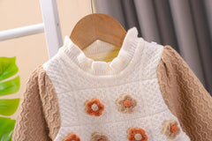 SSX220824-169 فستان بناتي صوف تقيل وناعم شتوي دافي