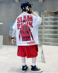 WZH301124-20 بردلة رياضية صيفية ماركة سلام دانك قطعتين ( بلوزة + شورت)