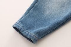 SSN040924-14 طقم شتوي تقيل مبطن بالكامل ( جكيت + بنطلون جينز مبطن )