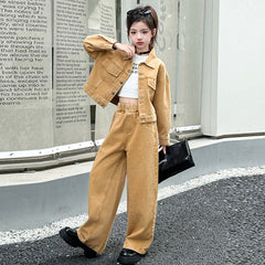 WZH191124-32 طقم جينز قطعتين ( جكيت + بنطلون)