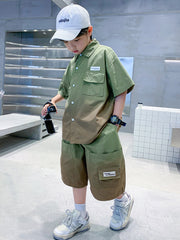 WZH301124-1 طقم صيفي قطعتين ( جكيت + شورت طويل)