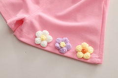 SSN040924-11 طقم بناتي صيفي قطعتين ( بلوزة + بنطلون)