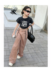 RM150424-22 طقم بناتي صيفي قطعتين ( بلوزة + بنطلون)