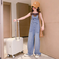 RM150424-5 طقم افرهول قطعتين ( بلوزة + افرهول جينز ناعم )