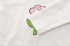 SSN040924-62 طقم بناتي قطن خريفي ربيعي 3 قطع ( جكيت + بلوزة + بنطلون جينز )