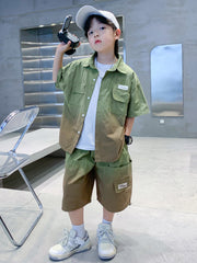 WZH301124-1 طقم صيفي قطعتين ( جكيت + شورت طويل)