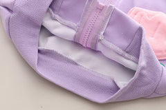 SSN040924-53 طقم بناتي قطن تقيل خريفي ربيعي قطعتين ( جكيت + بنطلون)