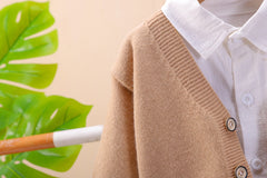 طقم ولادي 3 قطع دبدوب ( قميص + جكيت صوف + بنطلون جينز ) SSX220824-173