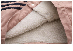 HBC040924-2 طقم بناتي شتوي مبطن فرو بالكامل قطعتين ( جكيت + بنطلون )