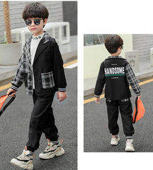 RM1227-19 بدلة ولادي قطعتين ( جكيت + بنطلون )