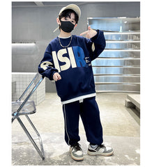 WZ261124-15 ترينج ولادي قطن خريفي ربيعي قطعتين ( بلوزة + بنطلون) خامة ممتازة