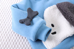 SSX220824-36 طقم ولادي شتوي تقيل مبطن فرو بالكامل قطعتين ( بلوزة + بنطلون)